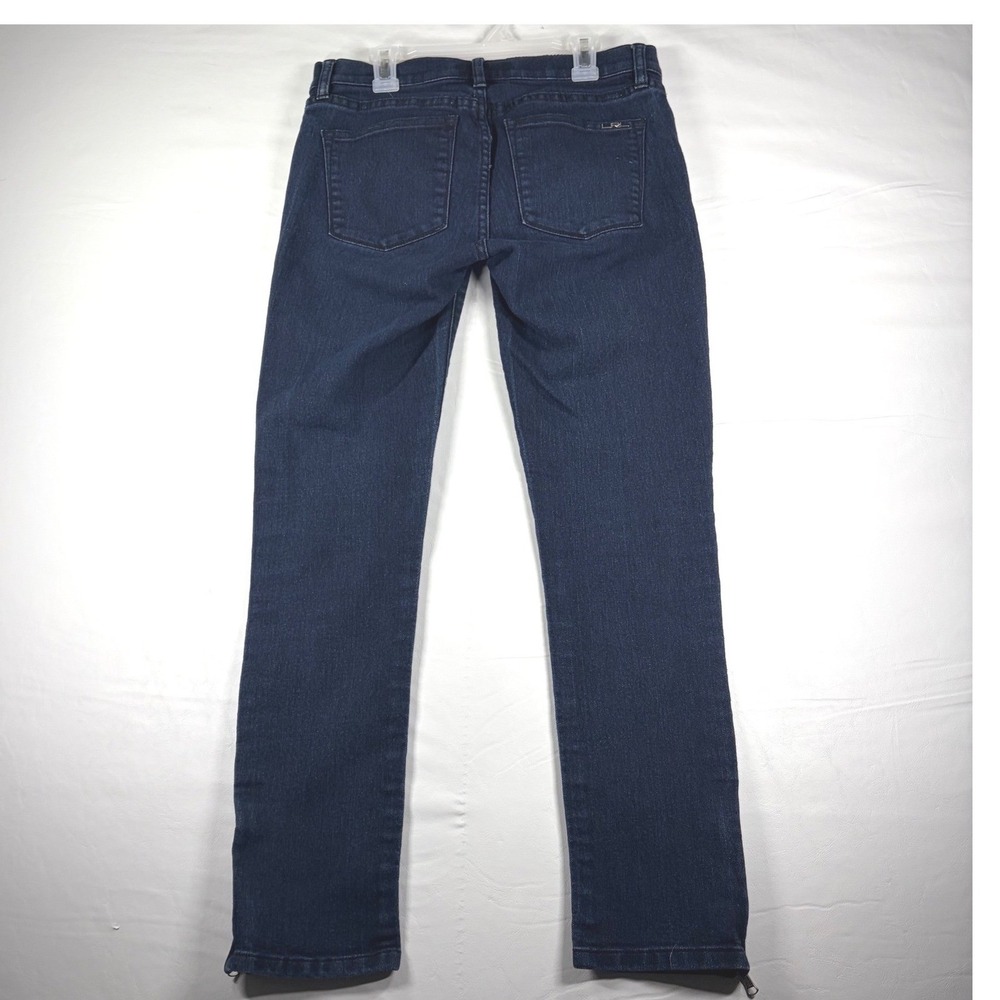 Lauren Ralph Lauren Ankle Zip Straight Leg Jeans Dark Wash Indigo Stretch Size 2 - Picture 12 of 14
